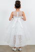 Girls Illusion Princess Top 3D Flower High Low Skirt Flower Girl Dress 2-12